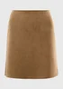 Tan Faux Suede Mini Skirt - Size 22 Image 3