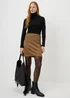 Tan Faux Suede Mini Skirt - Size 22 Image 1
