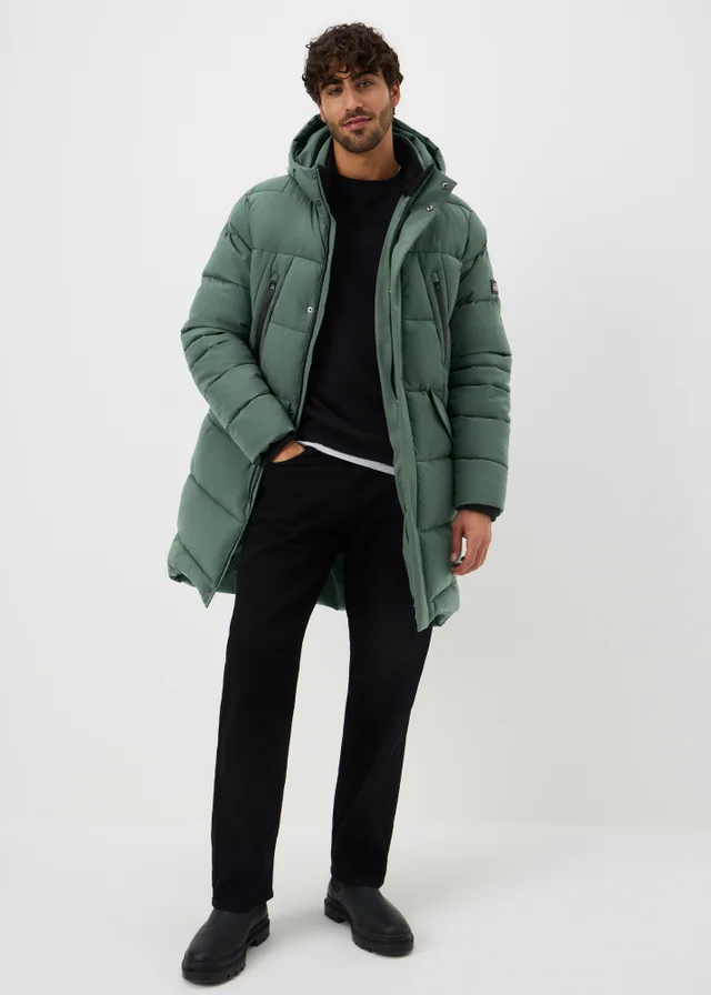 Dark Green Technical Longline Puffer