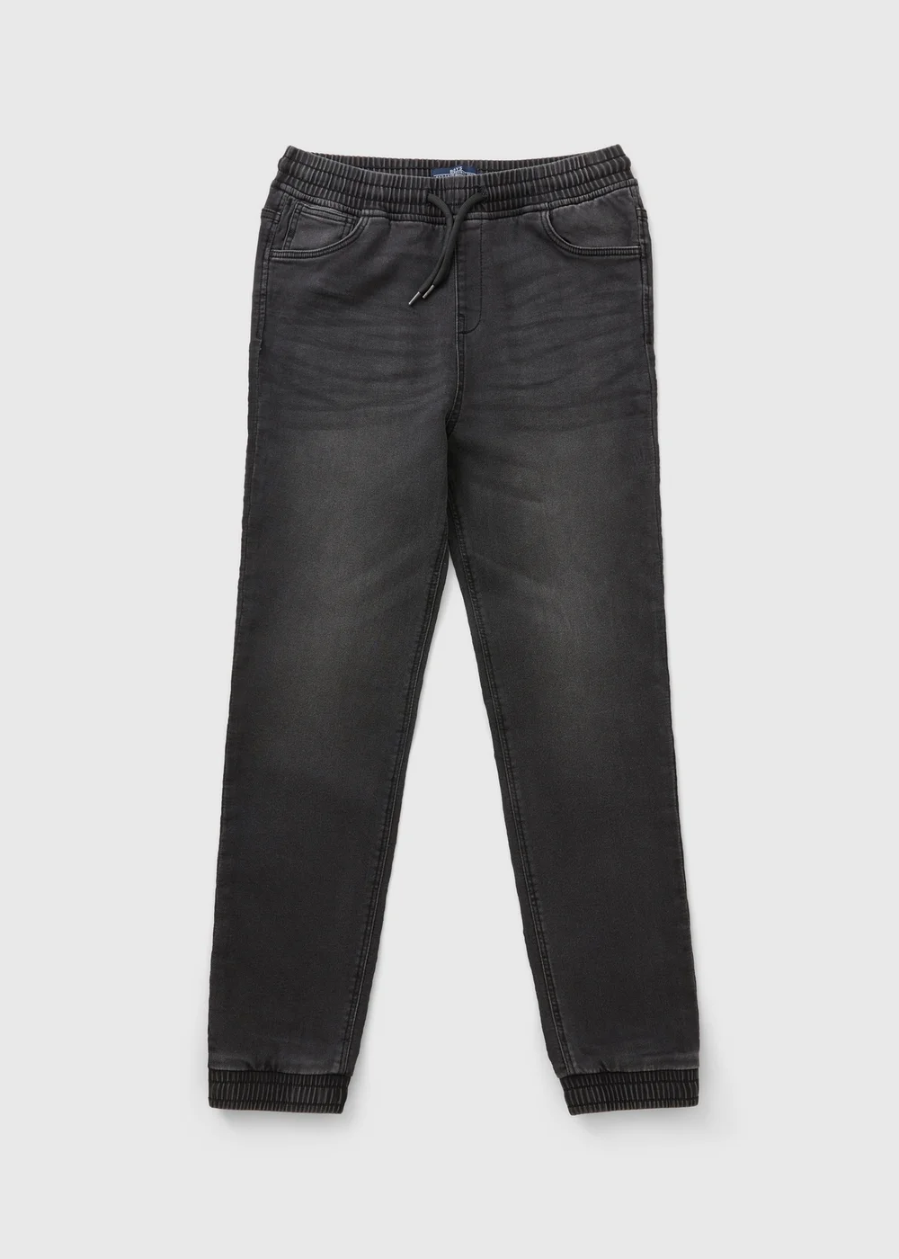 Boys Black Denim Jogger Jeans (7-15yrs) - Age 7 Years Image 1