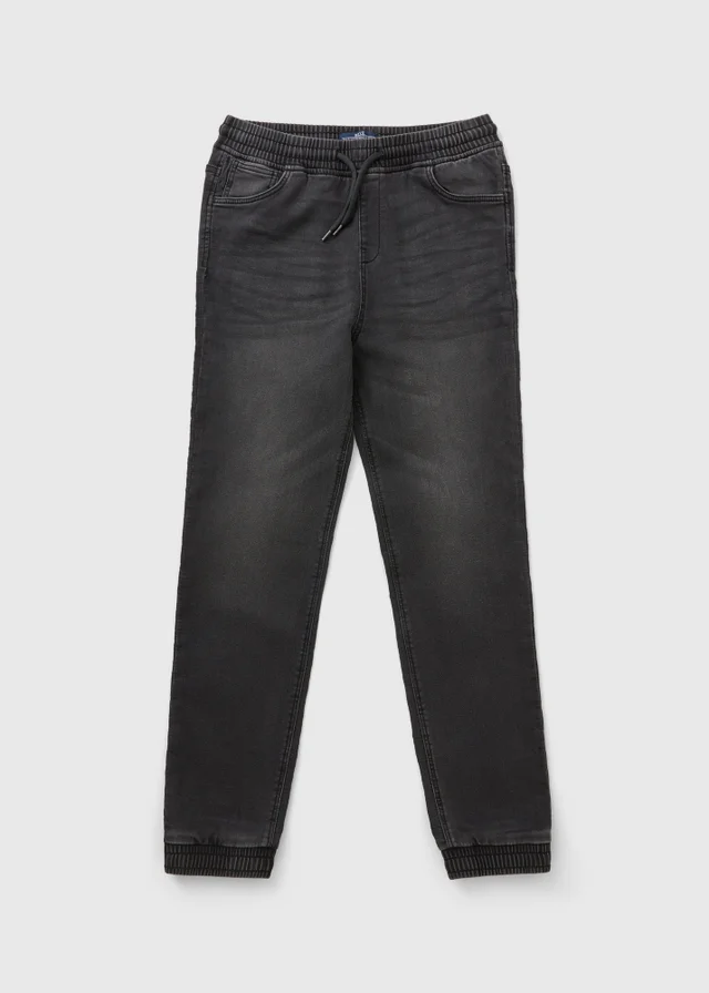 Boys Black Denim Jogger Jeans (7-15yrs)