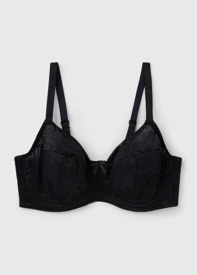 DD+ Black Non Padded Lace Bra