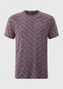 Souluxe Burgundy Jacquard Chevron T-Shirt - Small Image 3