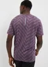Souluxe Burgundy Jacquard Chevron T-Shirt - Small Image 2