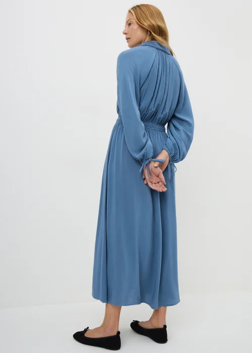 Blue Tie Neck Midaxi Dress - 20 Image 2