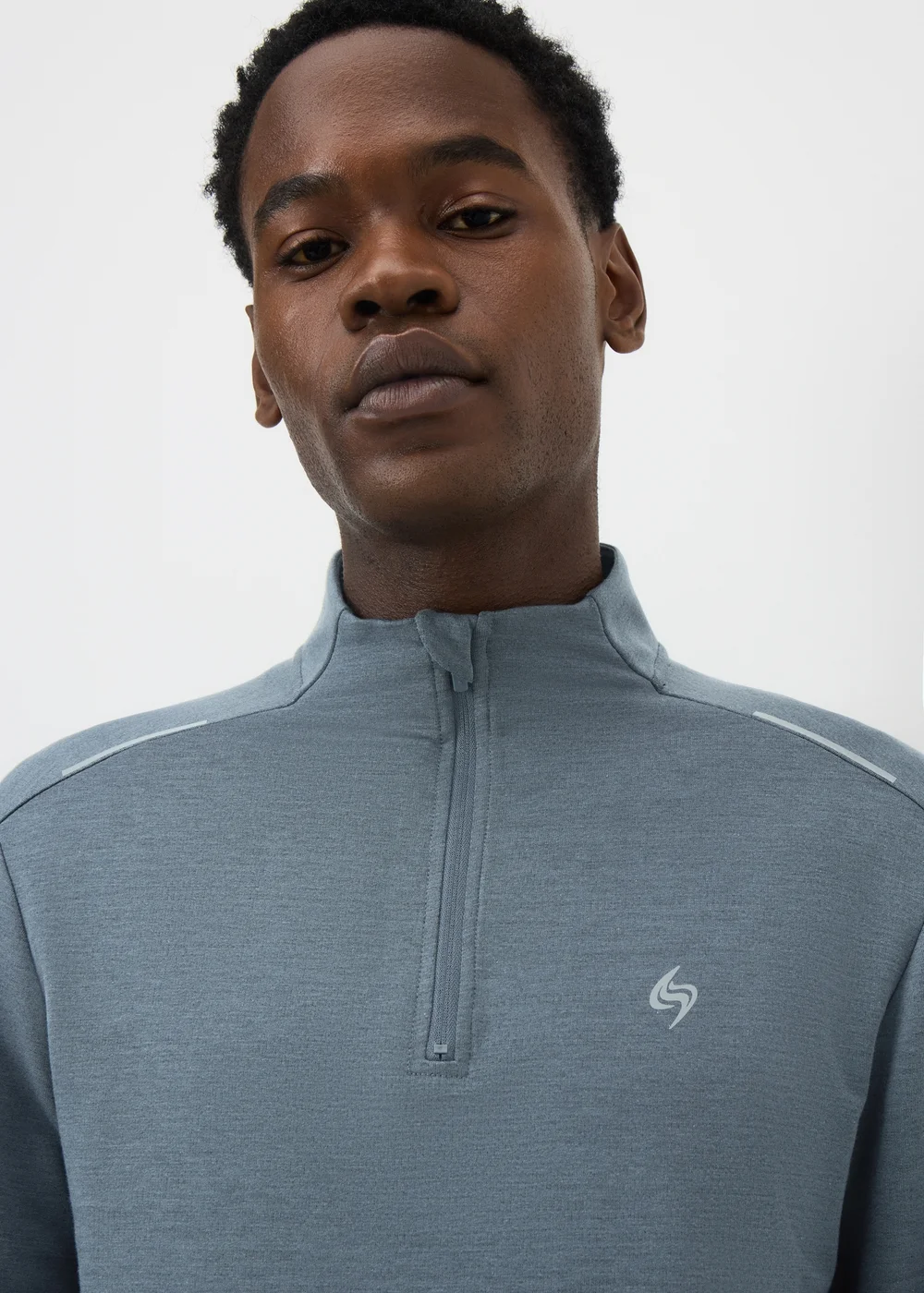Souluxe Grey 1/4 Zip Sports Top - Small Image 2
