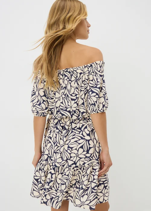 Navy Floral Bardot Dress - Size 20 Image 3