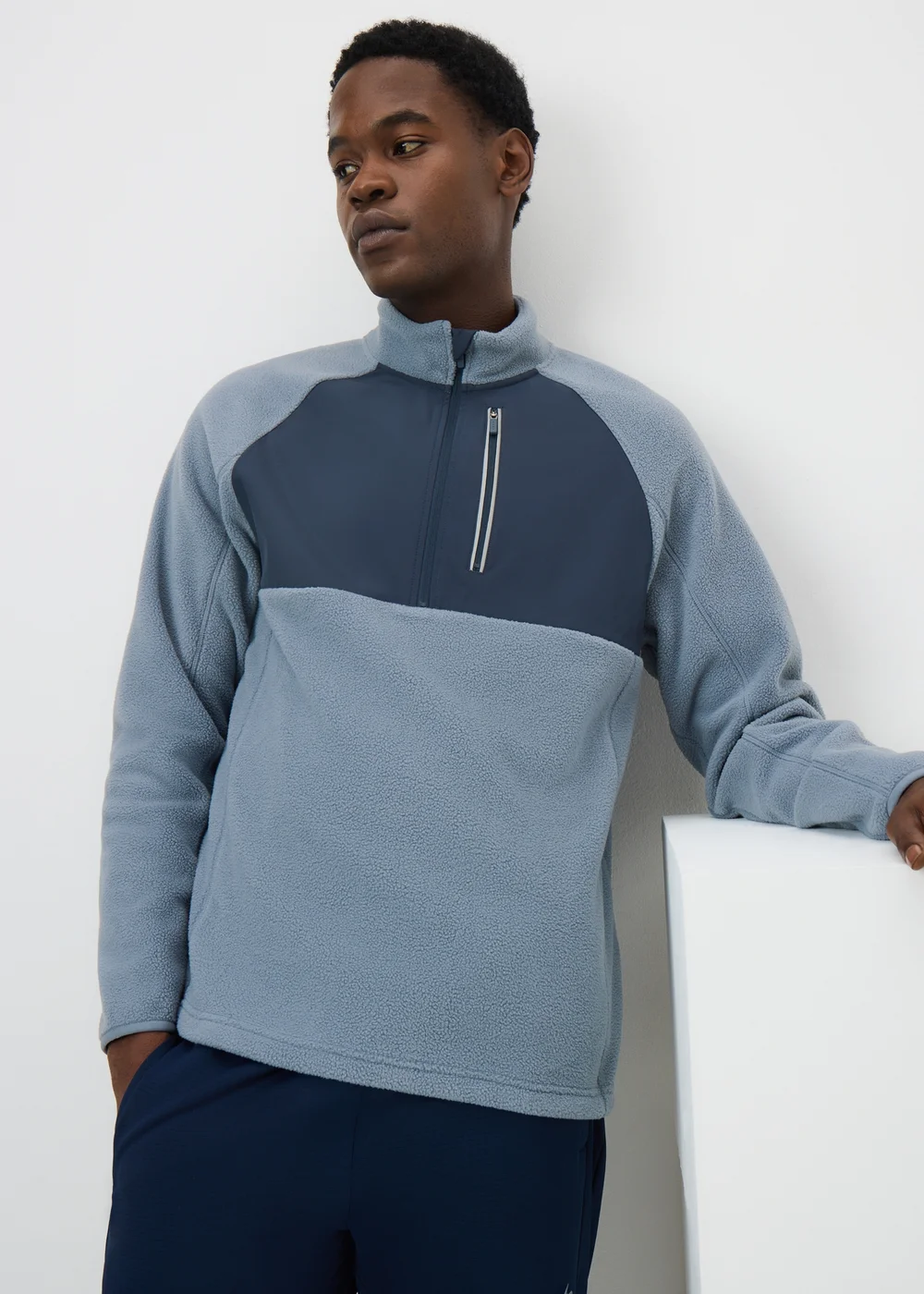 Souluxe Blue 1/4 Zip Fleece - L Image 1