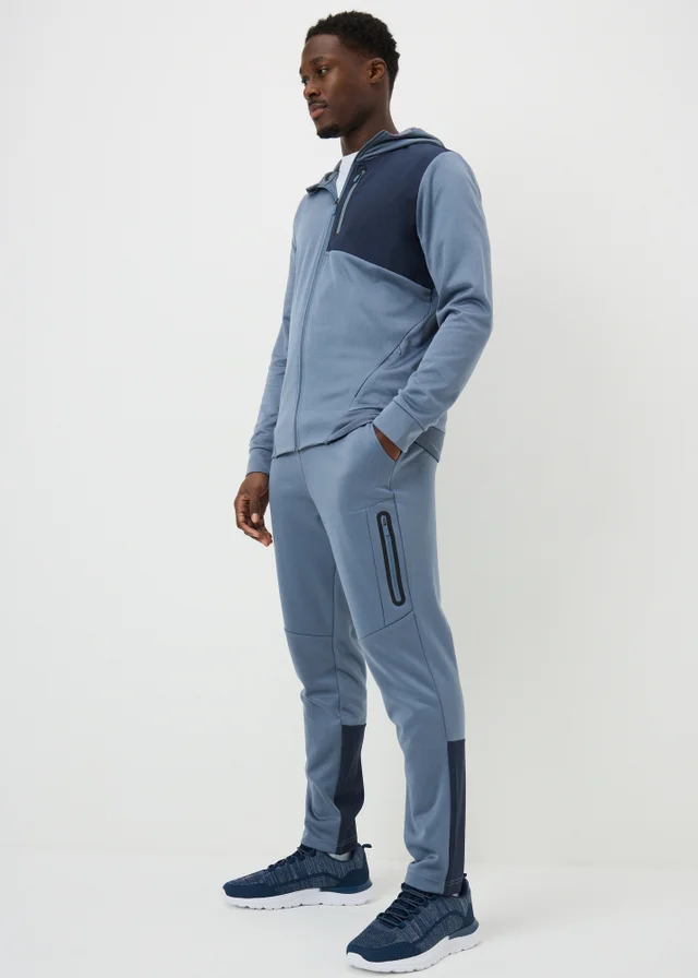 Souluxe Blue Textured Jogging Bottoms