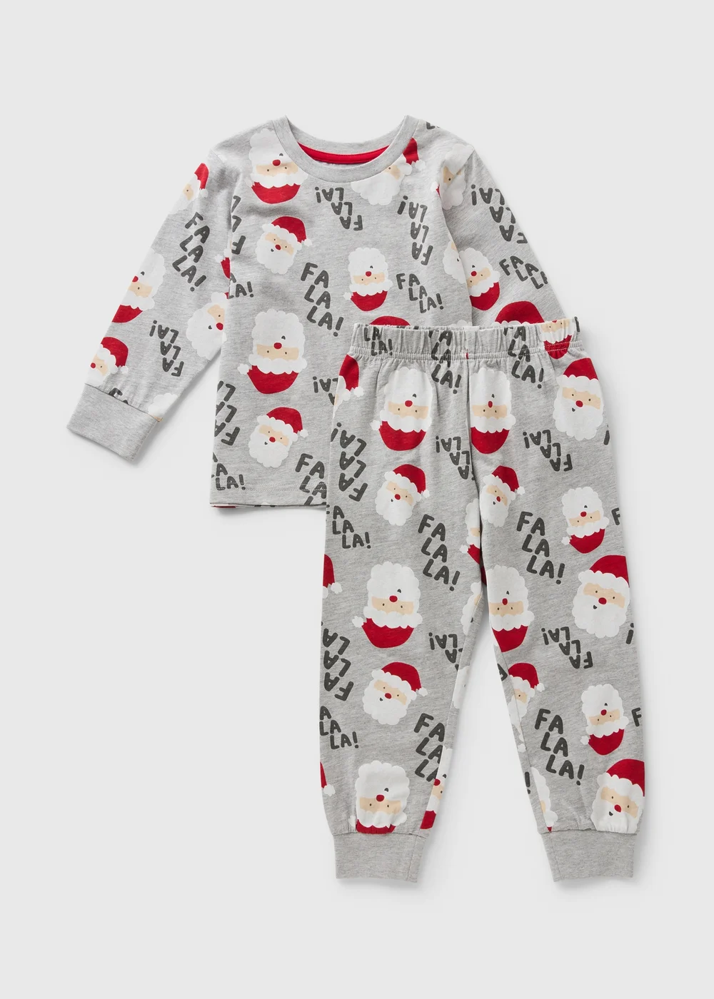 Boys Grey Santa Pyjama Set (1–7yrs) - 1 to 1 half years Image 1