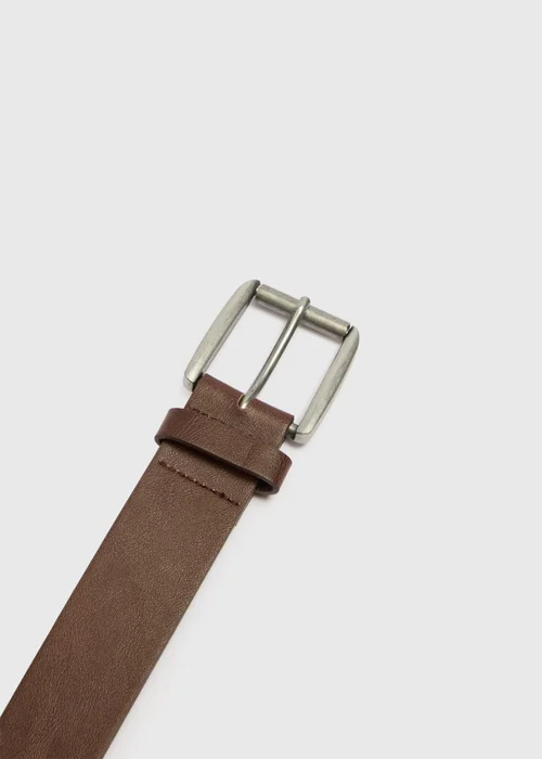 Brown Faux Leather Jeans Belt - S-M Image 2