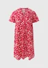 Red Popover Floral Tunic Dress - Size 14 Image 2