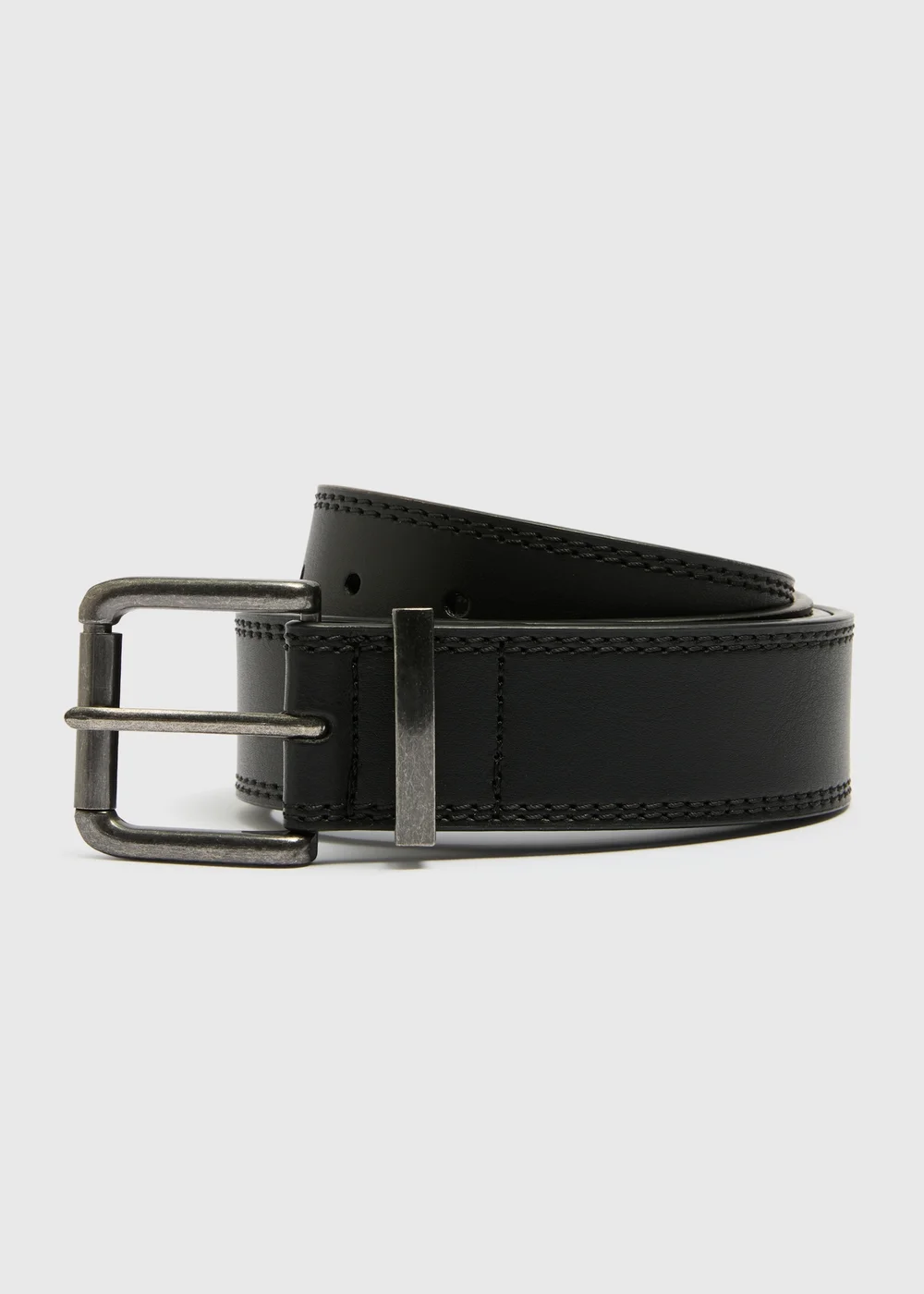 Black Leather Jeans Belt - 2XL/3XL Image 1