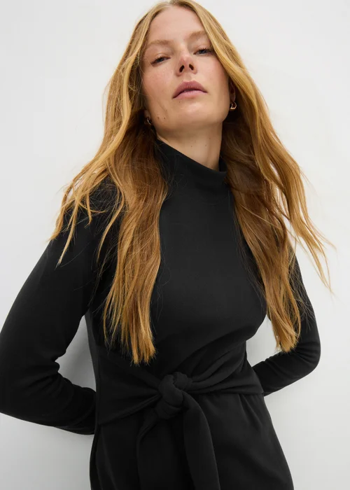 Black Tie Jersey Midi Dress - 20 Image 2