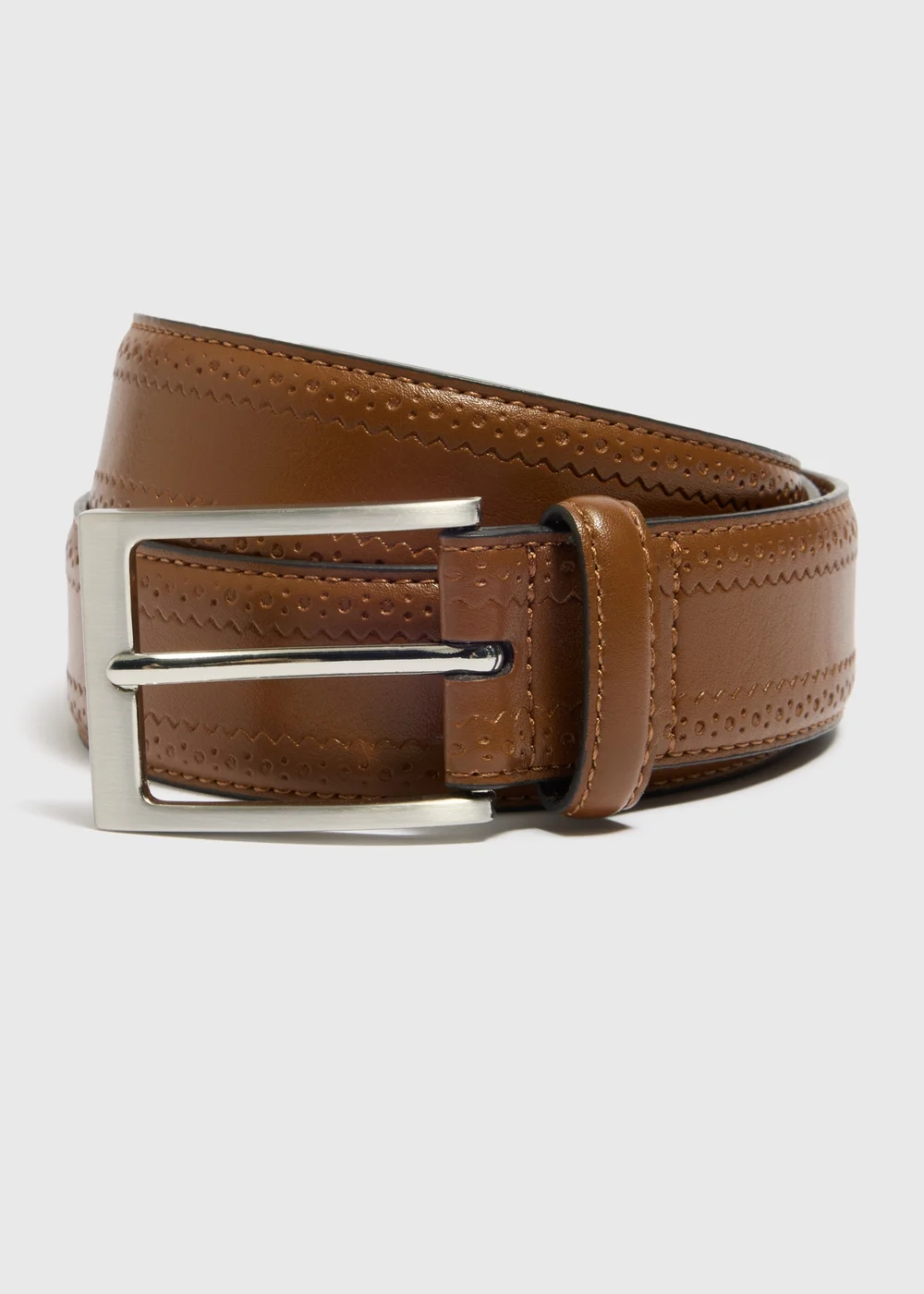 Tan Brogue Belt - 2XL/3XL Image 1