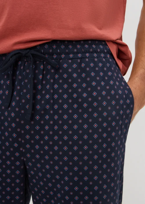 Rust Jersey Geometric Long Pyjama Set - Extra small Image 2