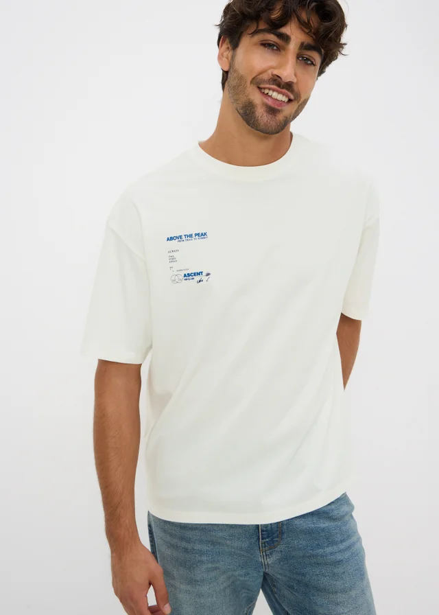 Ecru Above The Peaks Printed T-Shirt