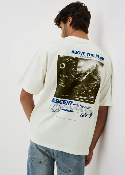 Ecru Above The Peaks Printed T-Shirt - Medium Image 2