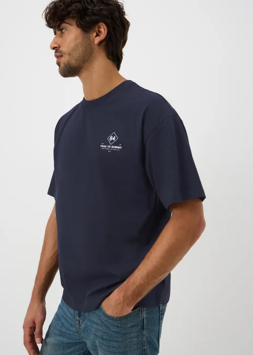 Navy Concept Printed T-Shirt - Small Image 1