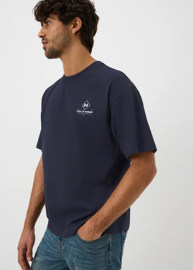 Navy Concept Printed T-Shirt