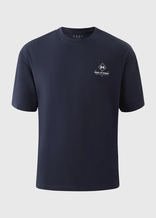 Navy Concept Printed T-Shirt - Small Image 3
