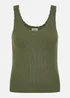 Yumi Green Fine Knit Vest Top - Medium Image 3