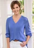 Cotton Traders Midnight Blue 3/4 Sleeve V Neck Crinkle Top - Size 10 Image 4