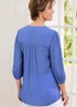 Cotton Traders Midnight Blue 3/4 Sleeve V Neck Crinkle Top - Size 10 Image 2