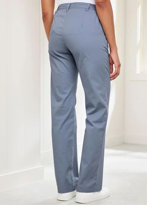 Cotton Traders Pale Blue Everyday Straight Leg Trousers - 24/L29 Image 3