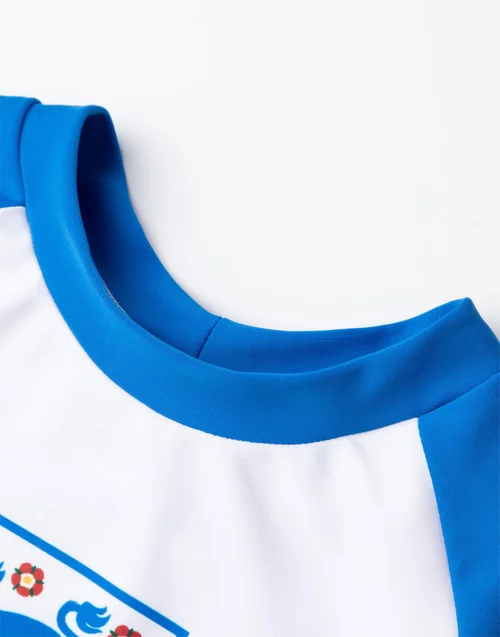 Vanilla Underground England Football Kids Blue Swim Top (2-10 Years) - Age 9-10 Years Image 4