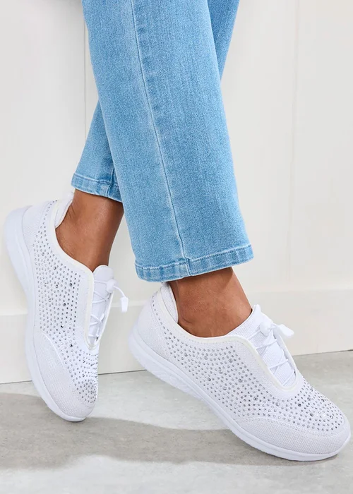 Cotton Traders Warm Cream Memorylite Toggle Trainers - 6 Image 4