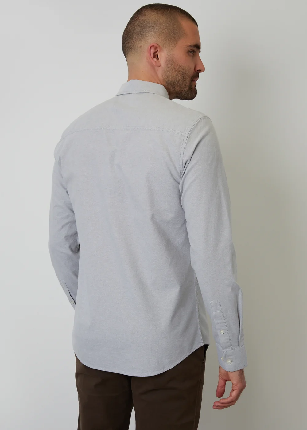 Threadbare Soft Green Oxford Cotton Slim Fit Long Sleeve Shirt - M Image 2