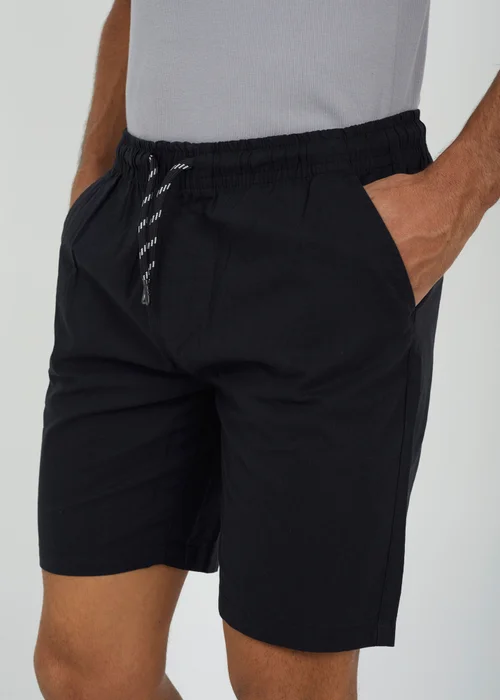 Brave Soul Black Cotton Elasticated Waist Shorts - S Image 3