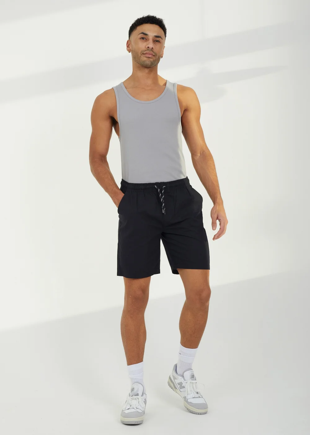 Brave Soul Black Cotton Elasticated Waist Shorts - S Image 4