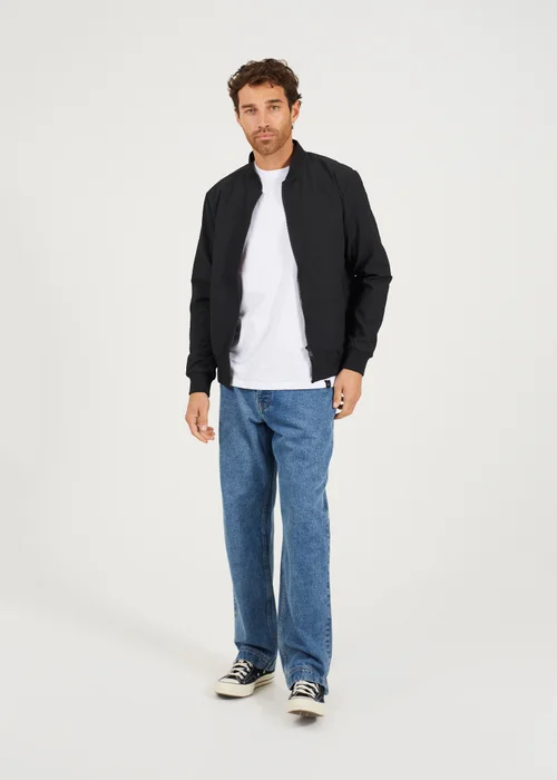 Brave Soul Black Seersucker Bomber Jacket - M Image 4