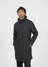 Brave Soul Black Rubberised Hooded Parka Style Jacket - S Image 1