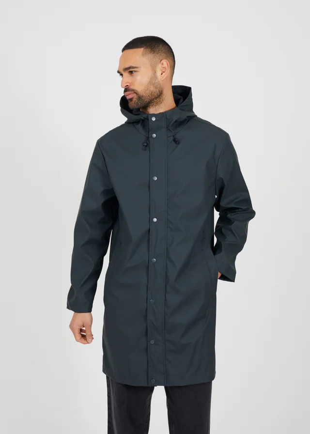 Brave Soul Khaki Rubberised Hooded Parka Style Jacket