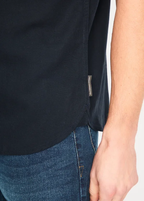 French Connection Navy Linen Blend Short Sleeve Chest Pocket Shirt - L Image 5