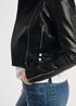 French Connection Black Faux Leather Biker Jacket - XS Image 5