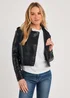 French Connection Black Faux Leather Biker Jacket - XS Image 1