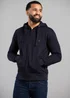 French Connection Navy Cotton Blend Zip Hoody - Large Image 1