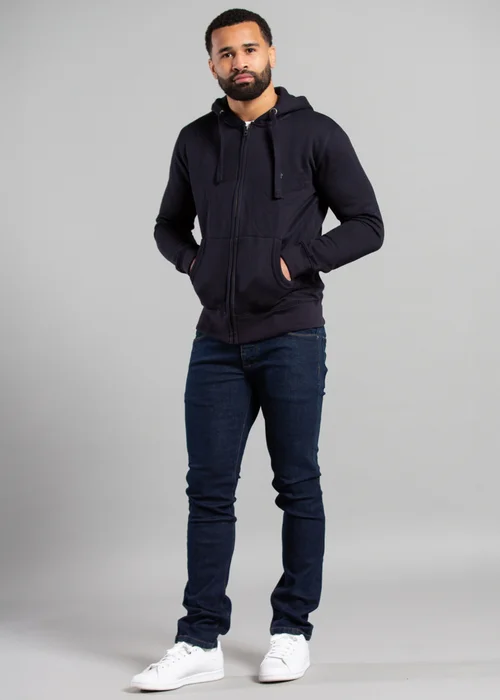 French Connection Navy Cotton Blend Zip Hoody - Large Image 3
