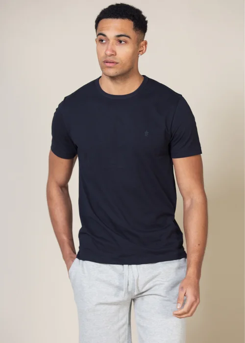 French Connection Blue 3 Pack Cotton Crew Neck Short Sleeve T Shirts - Extra Large Image 4