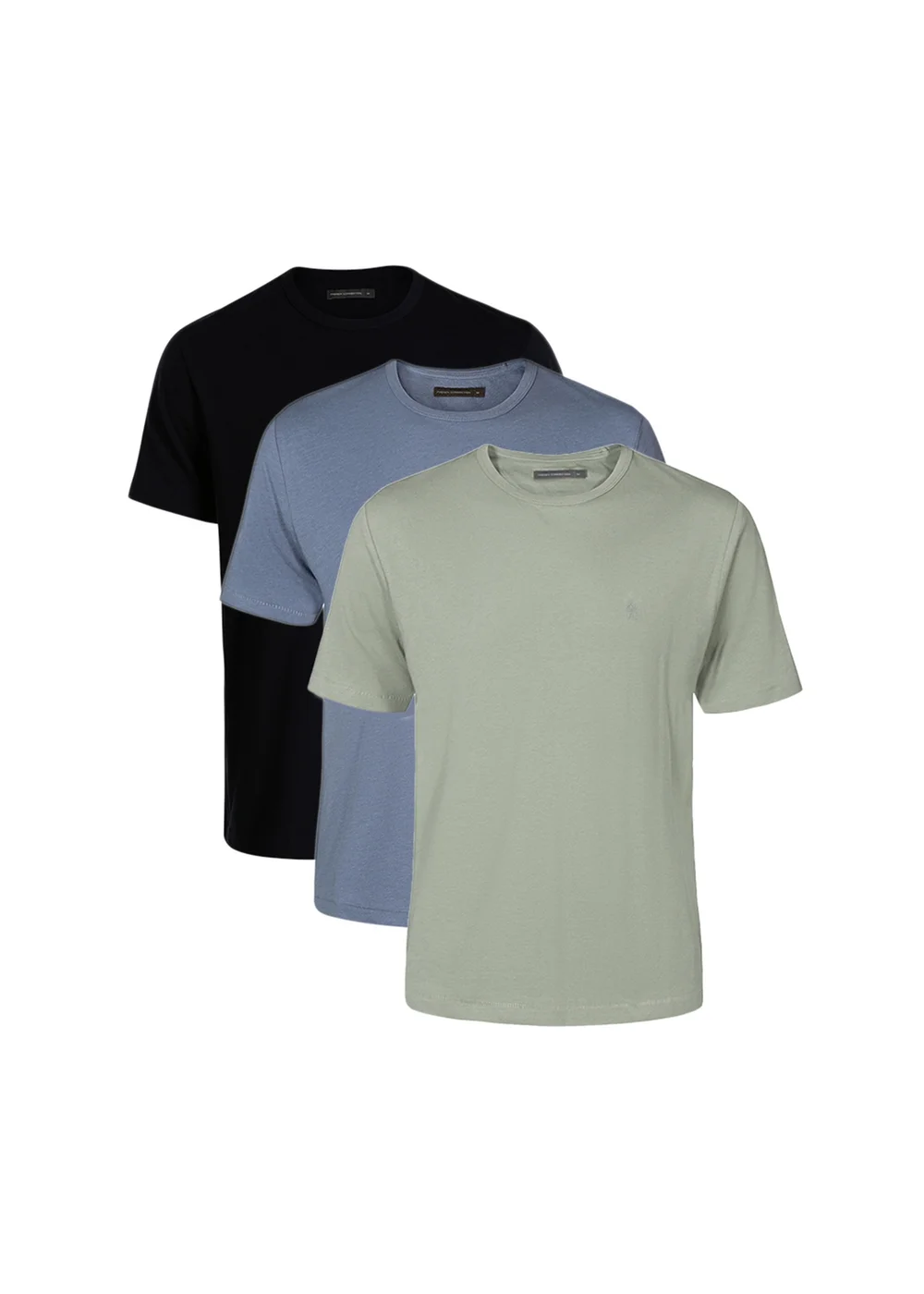 French Connection Navy 3 Pack Cotton Crew Neck Short Sleeve T Shirts - Large Image 1