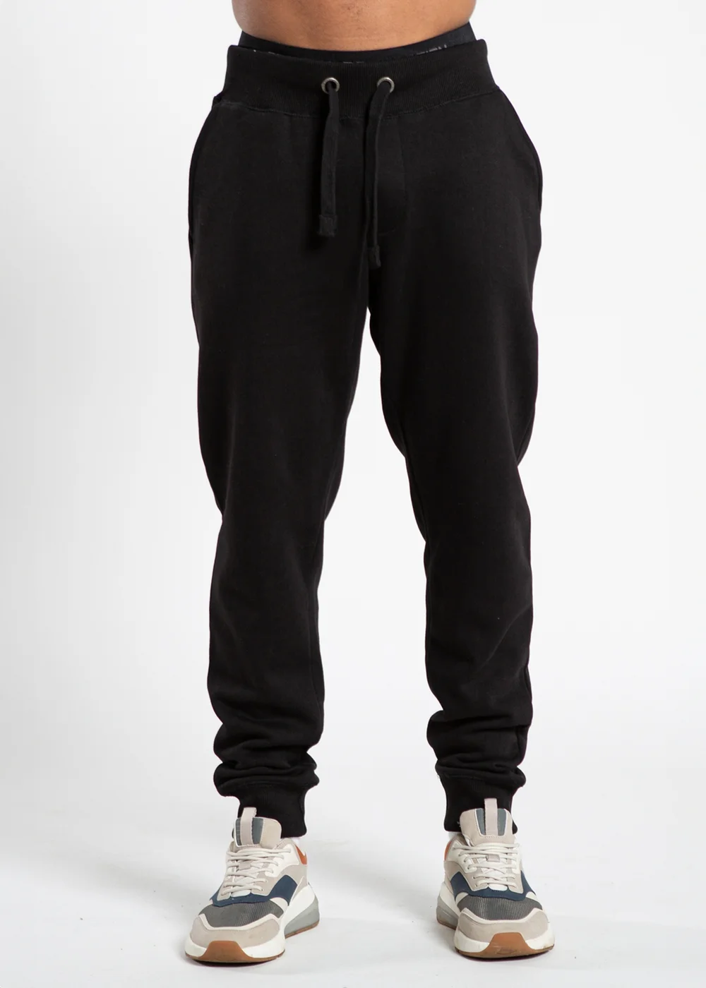 French Connection Black Cotton Blend Joggers - L Image 1