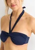 Gini London Navy Twist Front Halter Neck Bikini Top - Size 8 Image 3