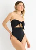 Gini London Black Front Tie Bandeau Swimsuit - Size 10 Image 4