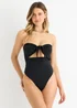 Gini London Black Front Tie Bandeau Swimsuit - Size 10 Image 1