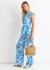 Gini London Blue Floral Ruffle Sleeeves Jumpsuit - 8 Image 4