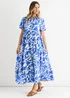Gini London Blue Aztec Print Oversized Smock Midi Dress - Large/Extra Large Image 4